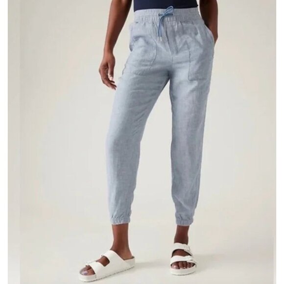 Athleta Womens Size 14 Chambray Retreat Linen Jogger - Picture 1 of 5